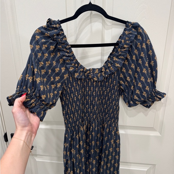 Rylee + Cru Navy and Gold Floral Maxi Dress - Picture 13 of 16
